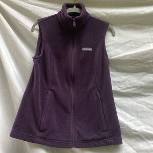 Columbia purple fleece outdoor athletic vest, size small